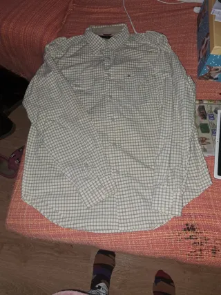 Camisa Tommy Hilfiger cuadros gris y blanco