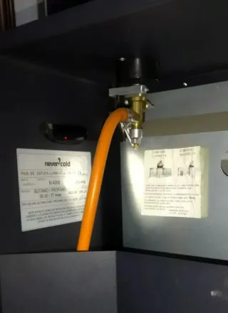 Estufa de gas Nevercold negra