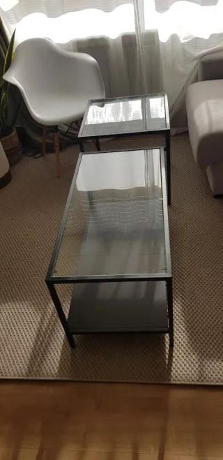 Mesa nido IKEA VITTSJÖ negro-marrón/vidrio