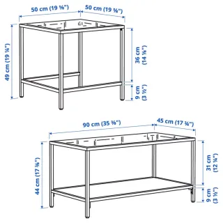 Mesa nido IKEA VITTSJÖ negro-marrón/vidrio