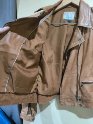 Cazadora Stradivarius Cuero sintético Marrón