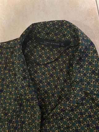 Vestido Zara verde con estampado