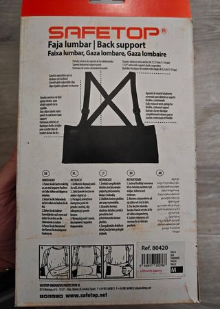 Faja Lumbar SAFETOP talla M sin usar