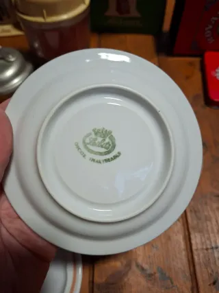 Collezione di 6 piatti da caffè in porcellana vintage