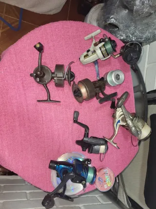 Lote de 7 carretes pesca