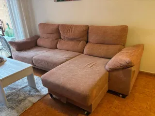 Divano chaise longue 3 posti in tessuto