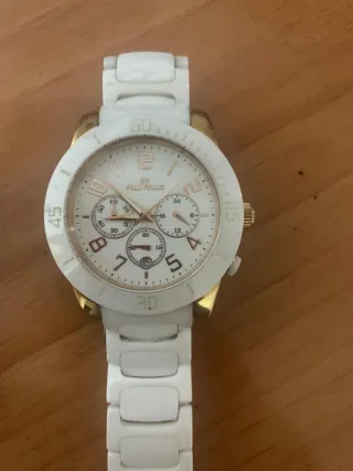 Reloj Folli Follie Cerámica Blanco y Dorado