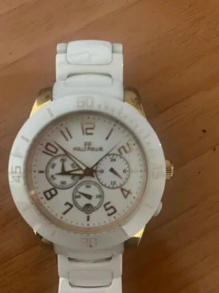 Reloj Folli Follie Cerámica Blanco y Dorado