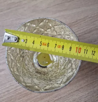 Vaso in vetro metallizzato dorato e argentato