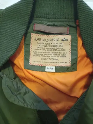 Chaqueta Bomber Alpha Industries Negra