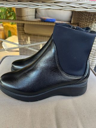 Botín piel negro ancho especial T.35 Baerchi