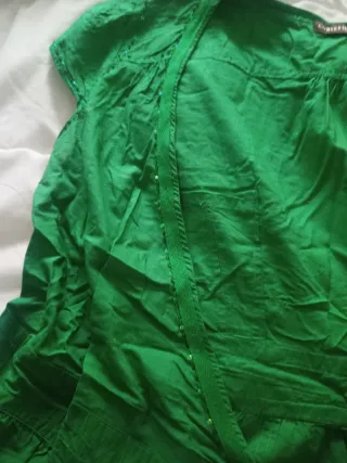 Blusa cruzada verde mujer