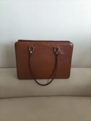 Bolso cartera piel marrón