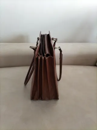 Bolso cartera piel marrón