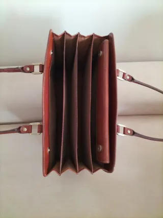 Bolso cartera piel marrón