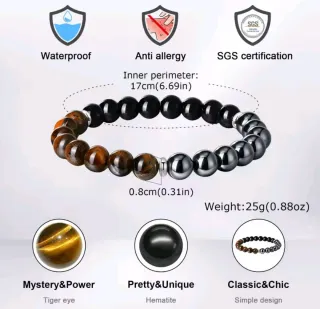 Bracciale Ossidiana, Ematite, Occhio di Tigre