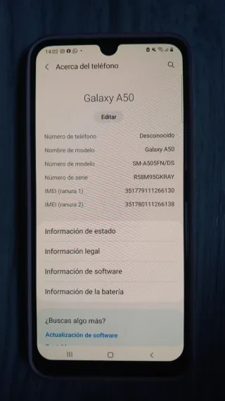 Telefono Samsung Galaxy A50 128GB/4Gb Blu