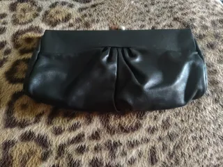 Bolso negro piel auténtica, Hombro y Cartera