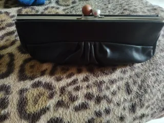 Bolso negro piel auténtica, Hombro y Cartera