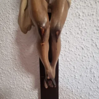 Crucifijo Jesucristo Ojos Cristal Años 50 OFERTA