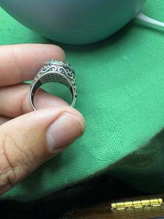 Anillo Plata 925 Topaz Naranja Turquesa