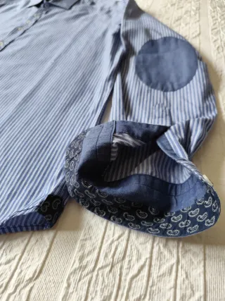 Camisa de Rayas Azules y Blancas de Aqua & Cotton