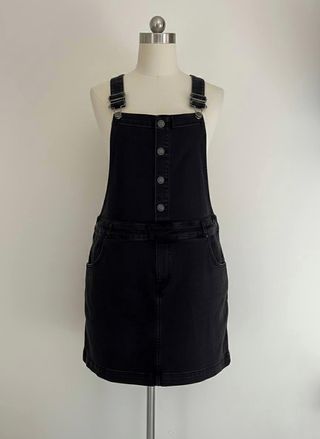 Vestido Peto Vaquero Zara Talla L Negro