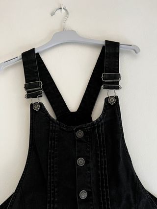 Vestido Peto Vaquero Zara Talla L Negro