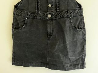 Vestido Peto Vaquero Zara Talla L Negro