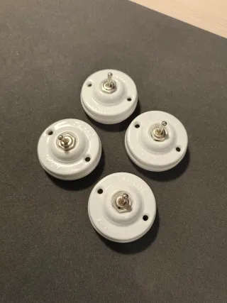 4 Interruptores de Cerámica Vintage
