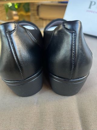 Zapatos anchos Puche Piel Talla 40 Negro/Dorado