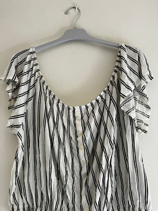 Blusa H&M Hombros Descubiertos Rayas Talla M