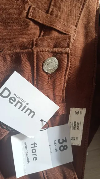 Pantalón acampanado Lefties Marrón Talla M