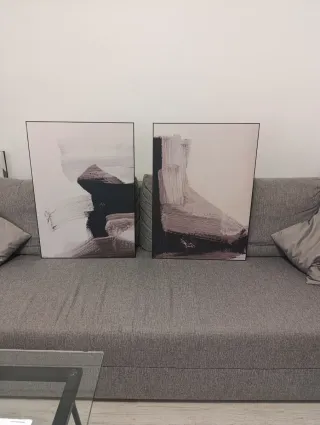 Set di 2 quadri decorativi astratti