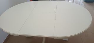 Mesa redonda extensible Ikea blanca