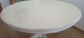 Mesa redonda extensible Ikea blanca