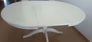 Mesa redonda extensible Ikea blanca