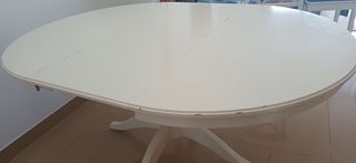 Mesa redonda extensible Ikea blanca