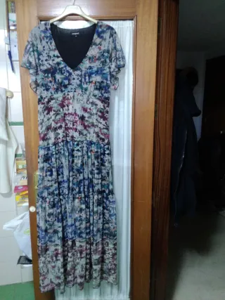 Vestido Largo Desigual Talla XL Multicolor