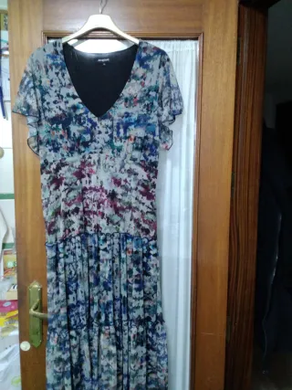 Vestido Largo Desigual Talla XL Multicolor