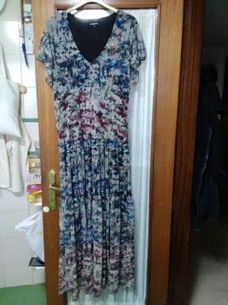 Vestido Largo Desigual Talla XL Multicolor