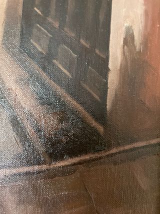 Dipinto di vicolo con cornice in legno