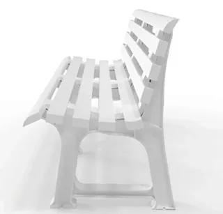 Panca da Giardino Bianca con Schienale