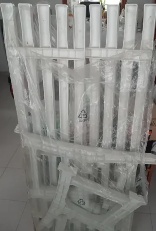 Panca da Giardino Bianca con Schienale