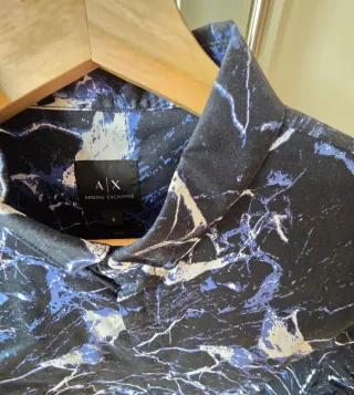 Camisa Armani Exchange azul y blanco