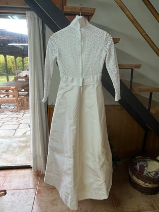 Vestido Novia Vintage Años 70 Blanco