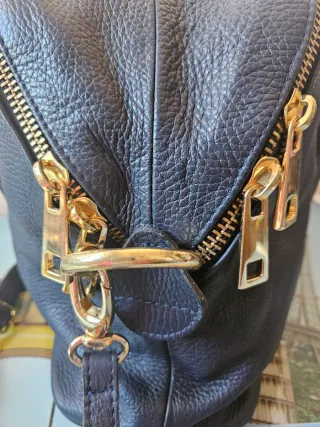 Borsa blu vera pelle Made in Italy donna