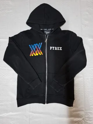 Felpa con zip Pyrex nera