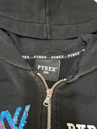 Felpa con zip Pyrex nera