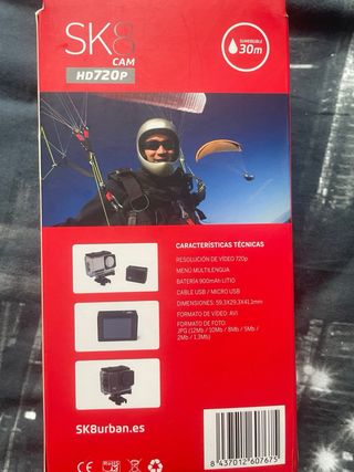 Cámara deportiva HD negra